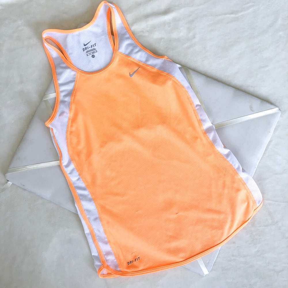 Orange and White Nike Tank
